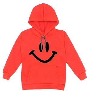 هودی دخترانه مدل لبخند A60 رنگ قرمز